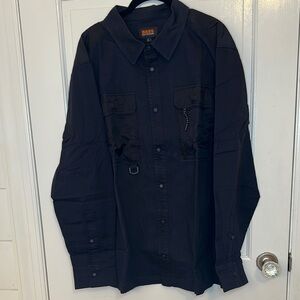 Bass Outdoor Black Stretch Worker Shirt Shacket‎ size L NWT